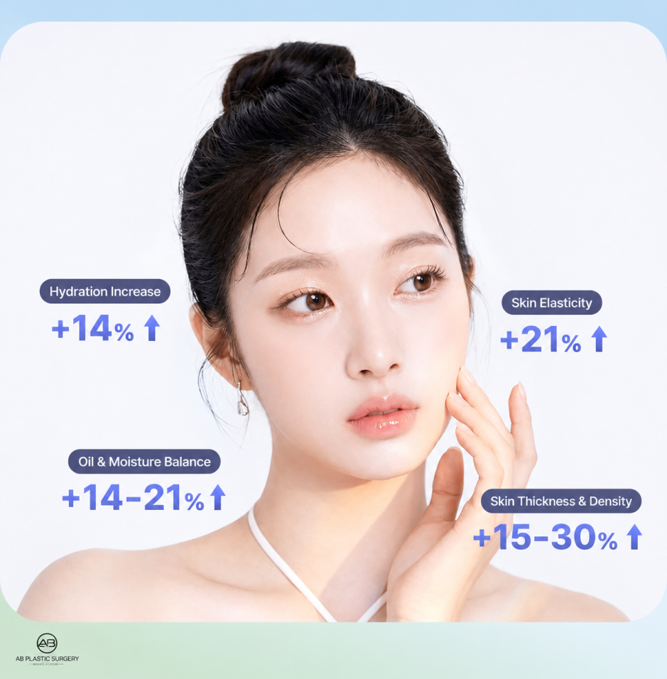 Rejuran Treatment Benefits Showing Improved Skin Hydration, Elasticity, Moisture Balance, and Skin Density at AB Plastic Surgery Korea