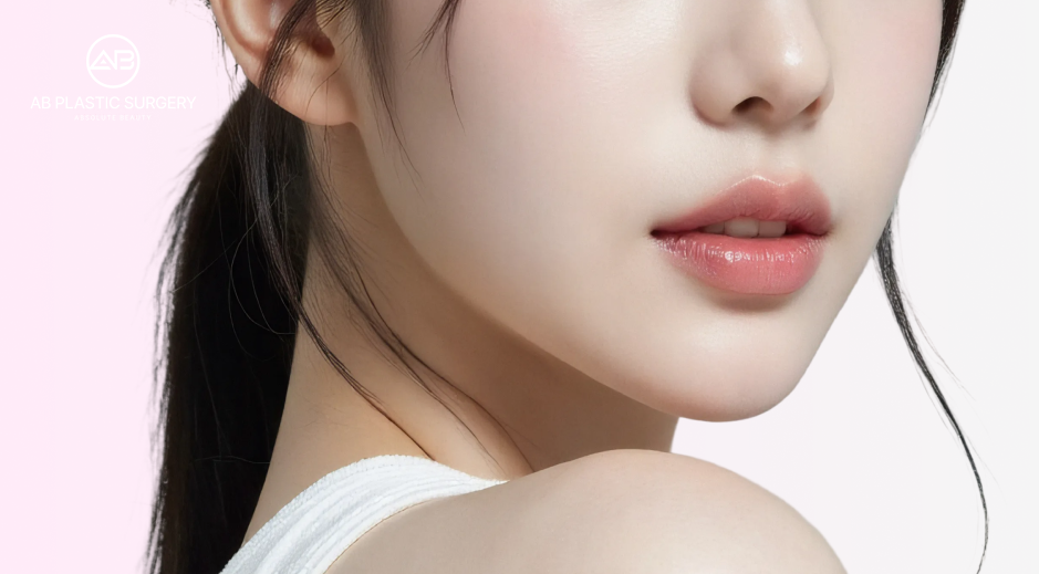 Close-up showing a balanced jawline designed through customized square jaw surgery in Korea.