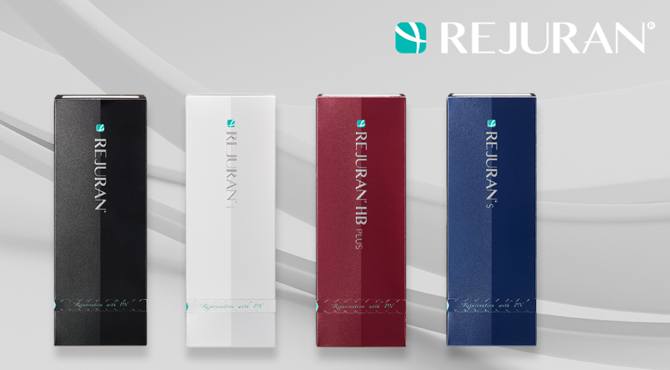 Rejuran product lineup showing PN skin booster formulations for different skin concerns