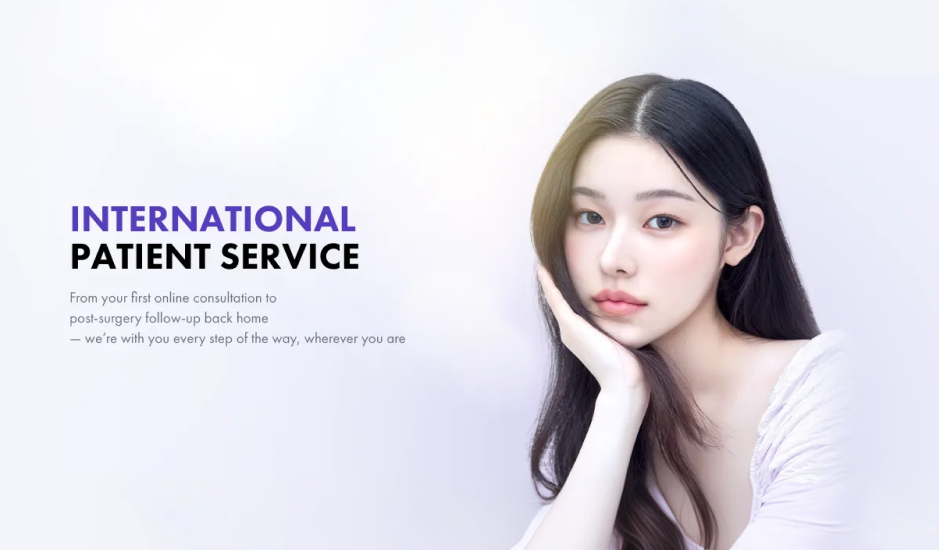 AB Plastic Surgery Korea graphic explaining consultation and postoperative support for international patients