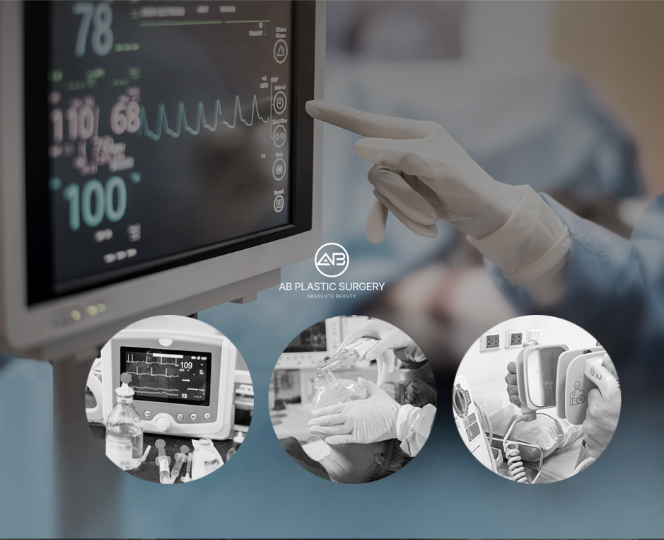 A medical-equipment collage shows a vital-sign monitor and a gloved hand, with circular insets showing a monitor, an oxygen mask and defibrillator paddles; no patient outcome is depicted.