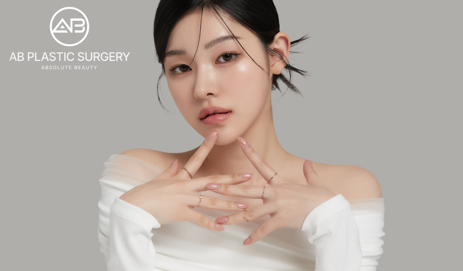 Wanita dengan hidung simetris setelah koreksi hidung miring di Operasi Plastik AB Korea