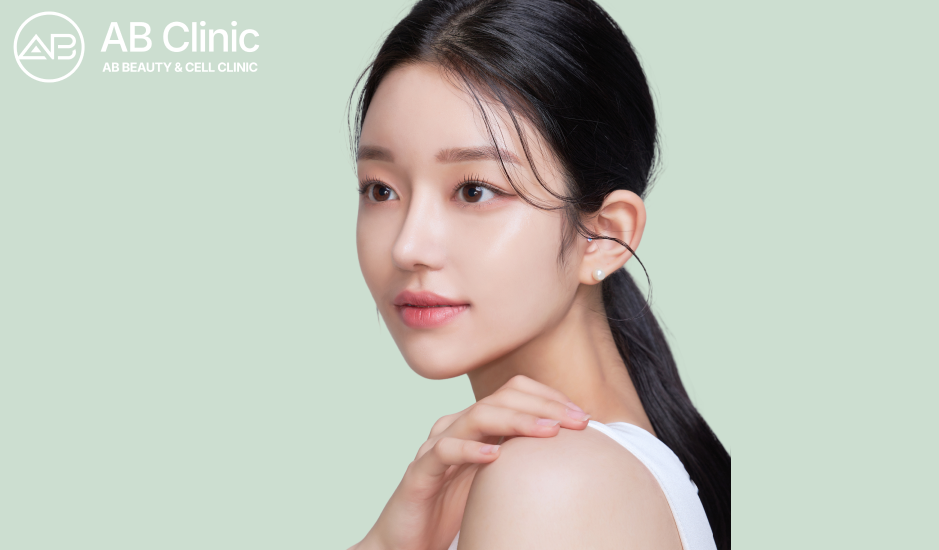 透明感のある健康的な美肌女性 – 紫外線ダメージ後のスキンケア効果を表現するイメージ