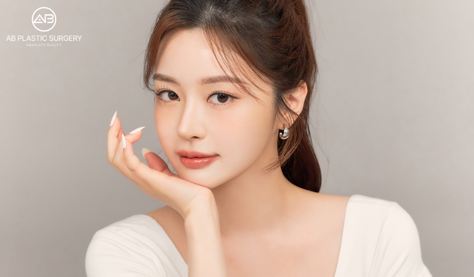 韓国美容ツアー 日本人向け AB美容外科韓国 自然で美しい仕上がり 明るい肌と整った目元を持つ女性の正面ポートレート