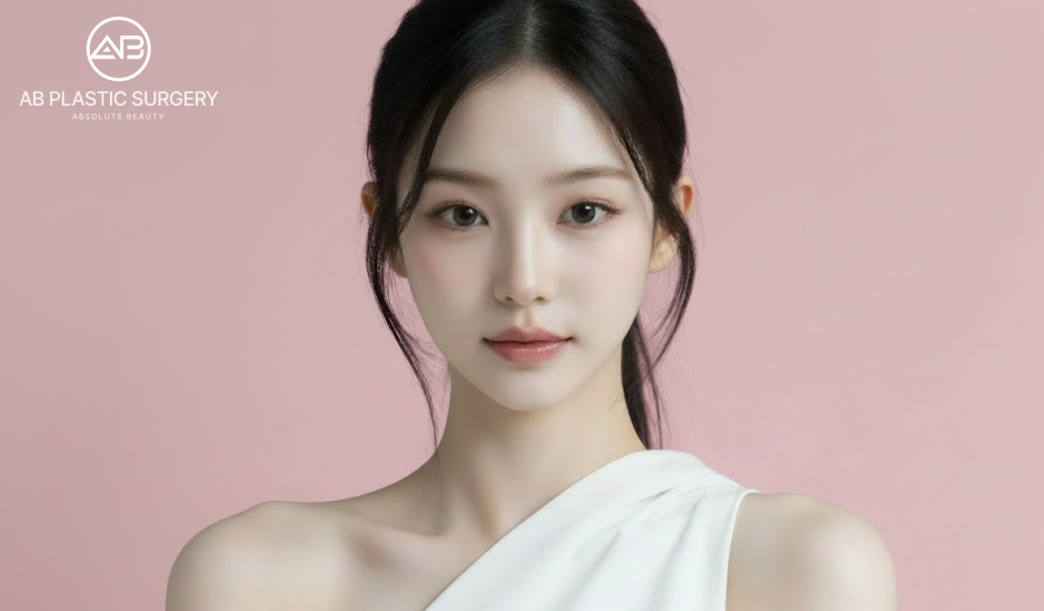 黄金比の顔バランスに基づき自然で整った印象を示す女性（韓国 AB美容外科）