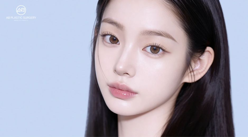 AB美容外科韓国の二重埋没で自然な二重ラインをイメージした女性