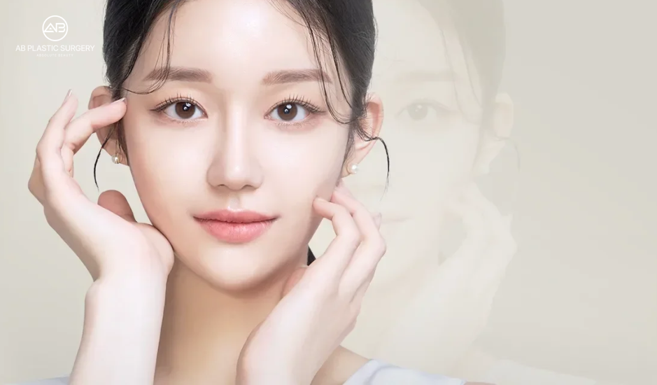 両手の指を目元の近くに添えた女性モデルの正面写真。