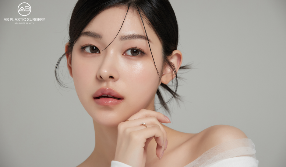 呈現韓國整形中眼鼻比例與自然臉部輪廓設計概念的女性形象