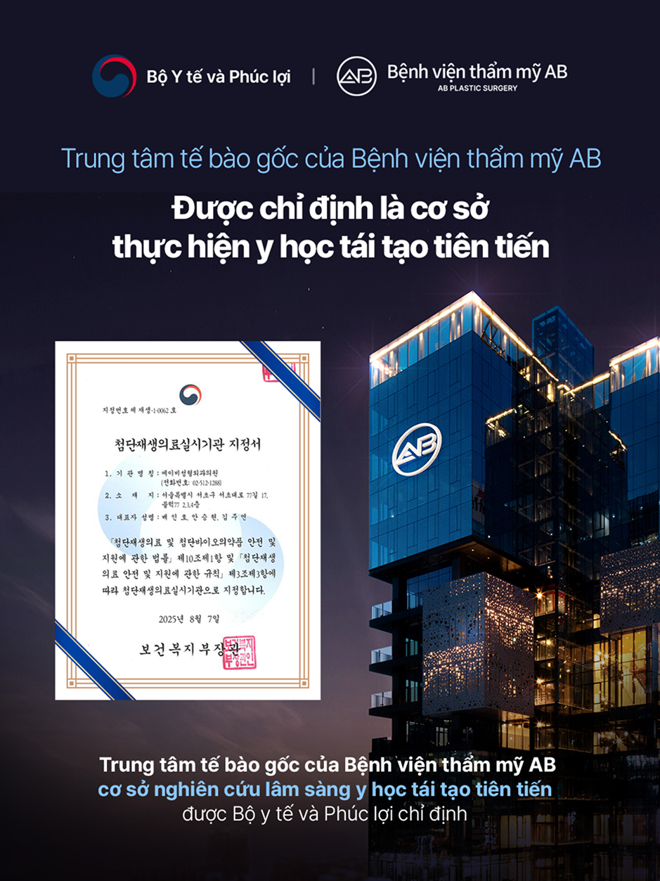 Trung tâm nghiên cứu tế bào gốc của Bệnh viện thẩm mỹ AB đạt chứng nhận y học tái tạo tiên tiến