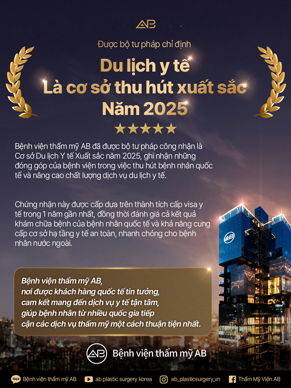 Bệnh viện thẩm mỹ AB được Bộ Tư pháp Hàn Quốc chỉ định là Cơ sở Du lịch Y tế Xuất sắc năm 2025
